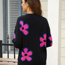 XL Black Flower Print Sweater