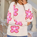 Large Off-white Flower Print Sweater