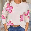  Flower Print Sweater