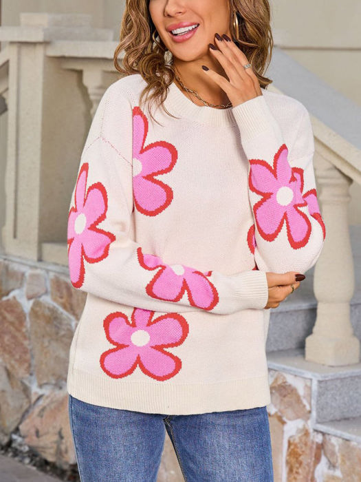 Flower Print Sweater