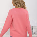 Small Pink Heart Pattern Filled Bow Sweater