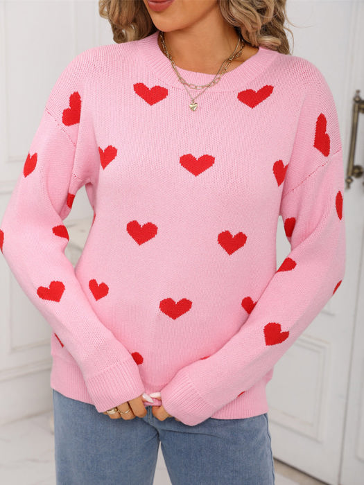 Heart Print Sweater