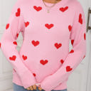  Heart Print Sweater