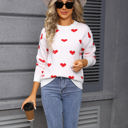  Heart Print Sweater