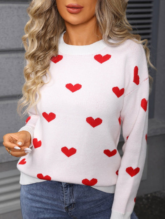 Heart Print Sweater