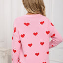 Small Pink Heart Print Sweater