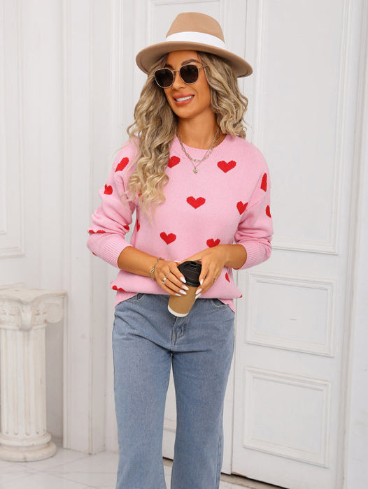 Heart Print Sweater