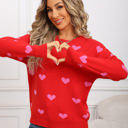 Large Red Heart Print Sweater