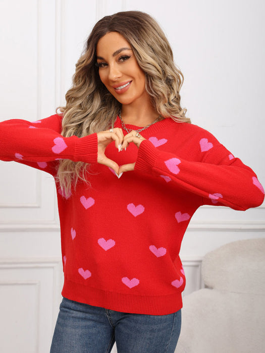 Heart Print Sweater