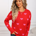 Medium Red Heart Print Sweater
