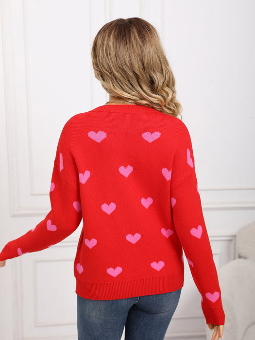 Heart Print Sweater