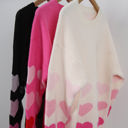  Ombre Heart Print Sweater