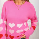  Ombre Heart Print Sweater