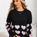 Large Black Ombre Heart Print Sweater