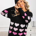 Medium Black Ombre Heart Print Sweater