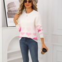 XL Off-white Ombre Heart Print Sweater