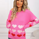 Medium Pink Ombre Heart Print Sweater