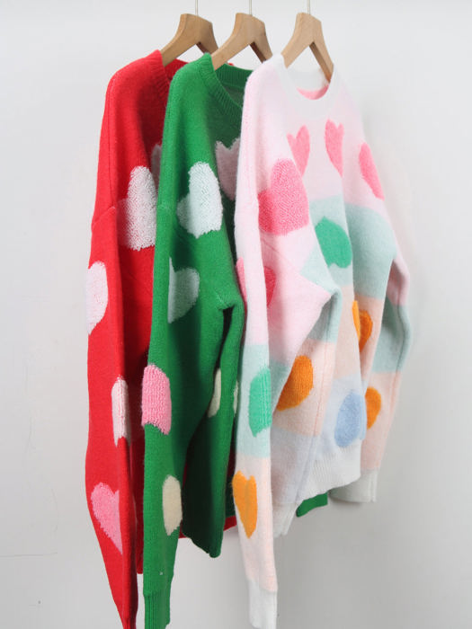 Colorful Heart Sweater