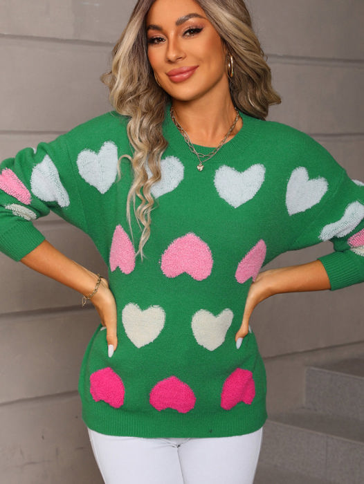 Colorful Heart Sweater