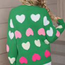 Medium Green Colorful Heart Sweater