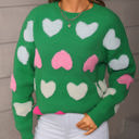 Medium Green Colorful Heart Sweater