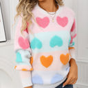 Large Multicolor Colorful Heart Sweater