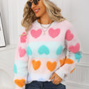 Large Multicolor Colorful Heart Sweater