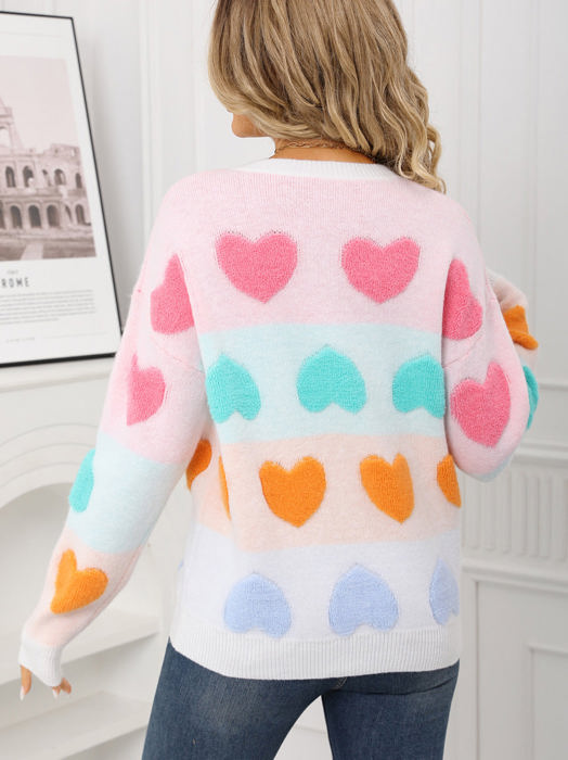 Colorful Heart Sweater