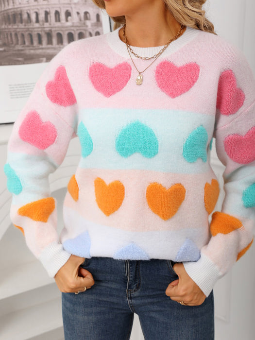 Colorful Heart Sweater