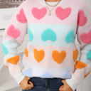 XL Multicolor Colorful Heart Sweater