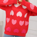 Medium Red Colorful Heart Sweater