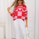 Medium Red Heart Checker & Stripe Sweater
