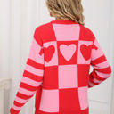 Small Red Heart Checker & Stripe Sweater
