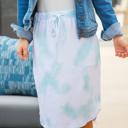 XL Mint Watercolor Weekend Skirt