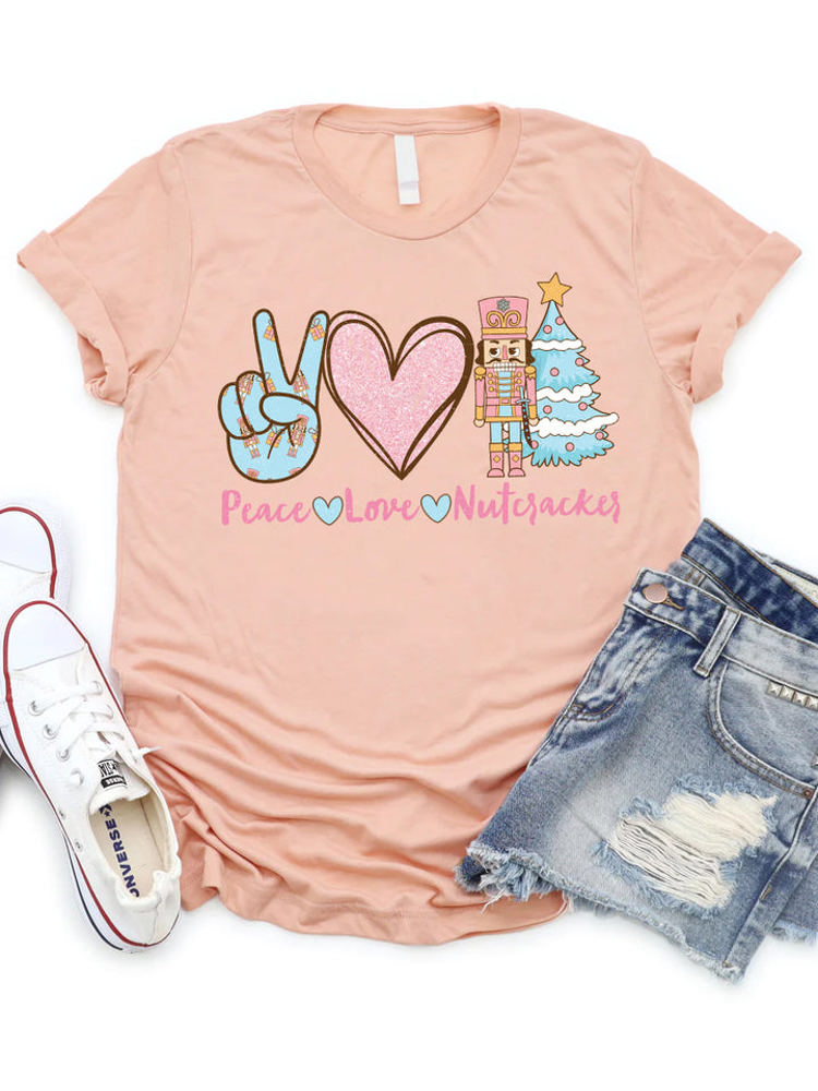 Peace, Love, Nutcracker - Christmas Graphic Tee