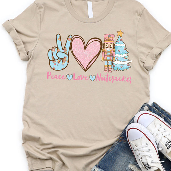 Peace, Love, Nutcracker - Christmas Graphic Tee