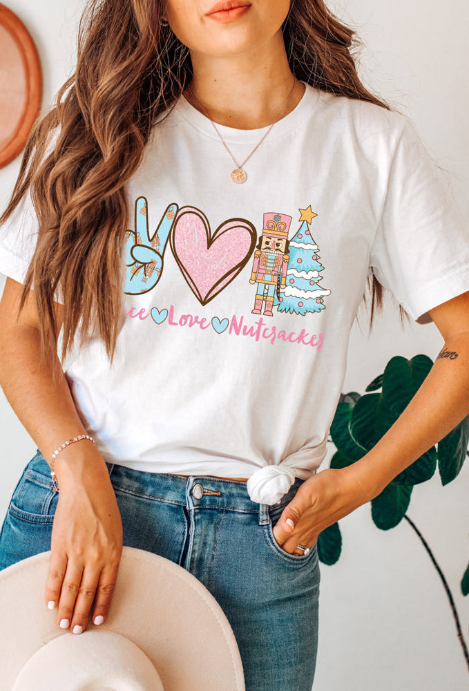 Peace, Love, Nutcracker - Christmas Graphic Tee