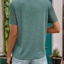 Pleated Front Lace Sleeve Top