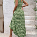 Small Green Vneck Patterned Maxi Dress