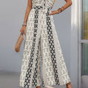 Small Black Patterned Strapless Jumpsuit
