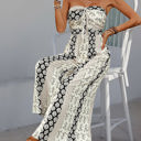 Small Black Patterned Strapless Jumpsuit