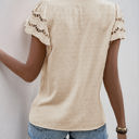 Small Tan Eyelet Ruffle Sleeve Top