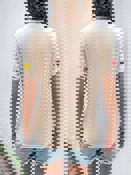 Colorful Cutout Hearts Top