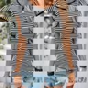 Small Knit Striped Flutter Sleeve Top