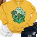  Smiley Clover Graphic Sweatshirt - St. Patricks Day