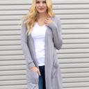 Gray 1X Long Pocket Cardigan