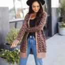  Animal Print Snap Front Cleo Cardigan