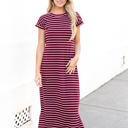  Striped Tie Waist Izzy Maxi Dress