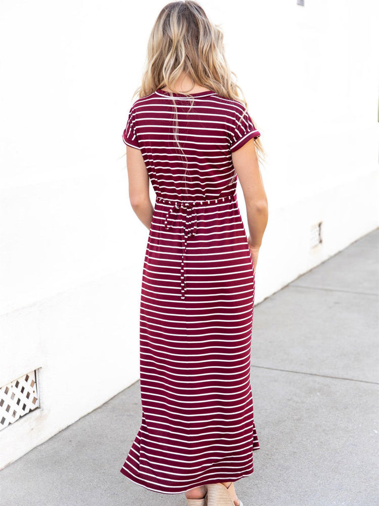 Striped Tie Waist Izzy Maxi Dress