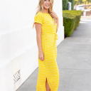 Large Yellow Striped Tie Waist Izzy Maxi Dress